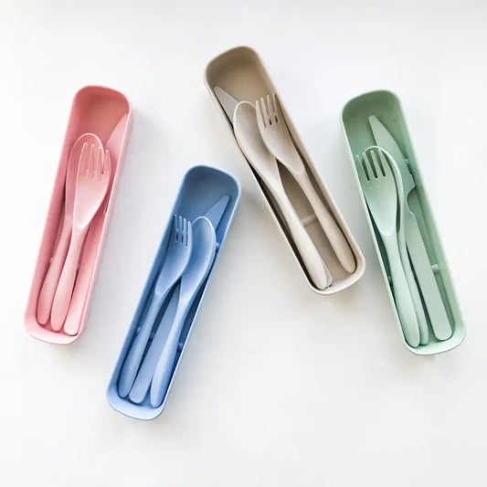 Biodegradable Reusable Wheat Straw Cutlery Set