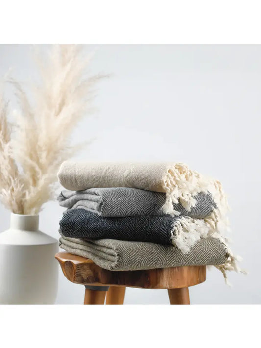 100% Natural Wool Throw Blanket
