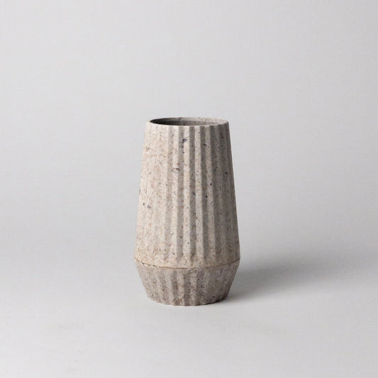 6" Rice Husk Origami Vase