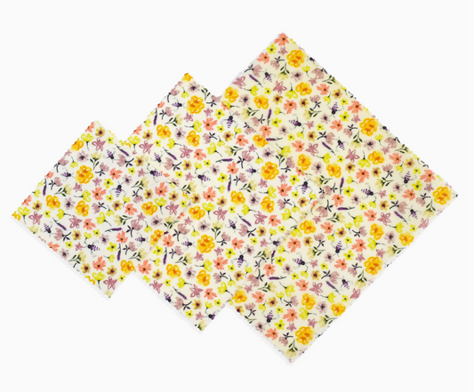 Beeswax Wrap For Food "the Hive Set" (3 Variety Size Wraps)